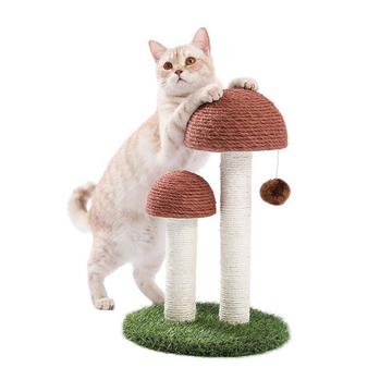 Katzenkratzbaum, Pilzkratzbaum für Kätzchen und kleine Katzen, natürliches Sisalseil zur