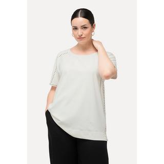 Ulla Popken  T-Shirt, Ziernieten, Oversized, Rundhals, Halbarm 