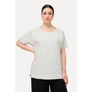 Ulla Popken  T-Shirt, Ziernieten, Oversized, Rundhals, Halbarm 