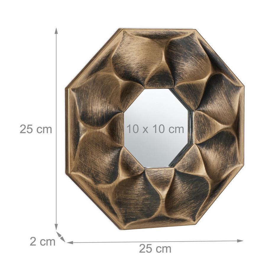 Northix Achteckiges Blumen-Wandspiegel-Set  