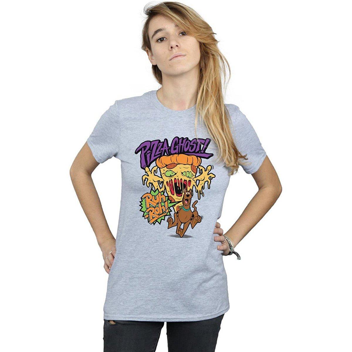 Image of Pizza Ghost Tshirt Damen Grau XXL