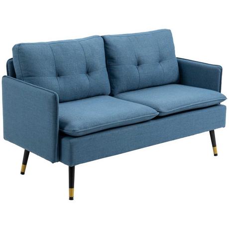 Northio 2 Sitzer Sofa, Couch mit Dickem Kissen, Polstersofa mit Stahlbeine, Modernes Doppelsofa für Wohnzimmer, Schlafzimmer, Dunkelblau  