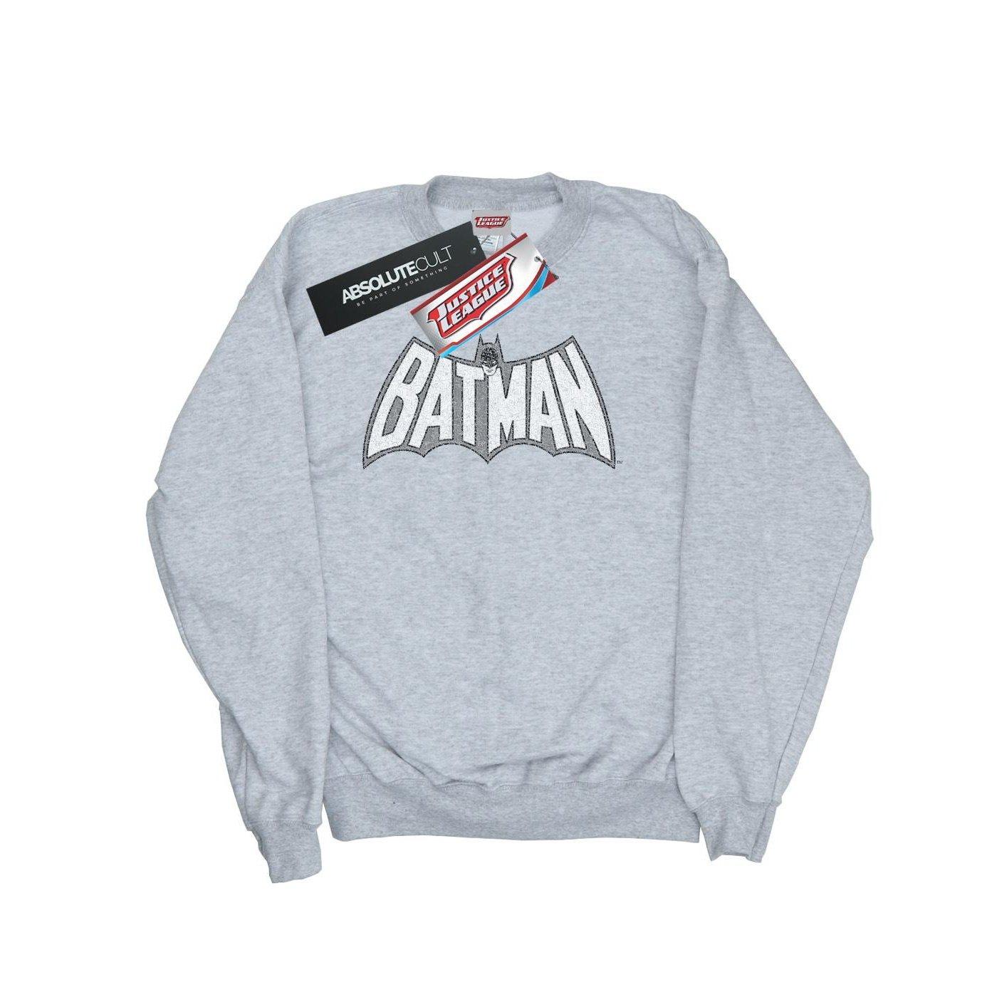Image of Batman Retro Crackle Logo Sweatshirt Jungen Grau 116