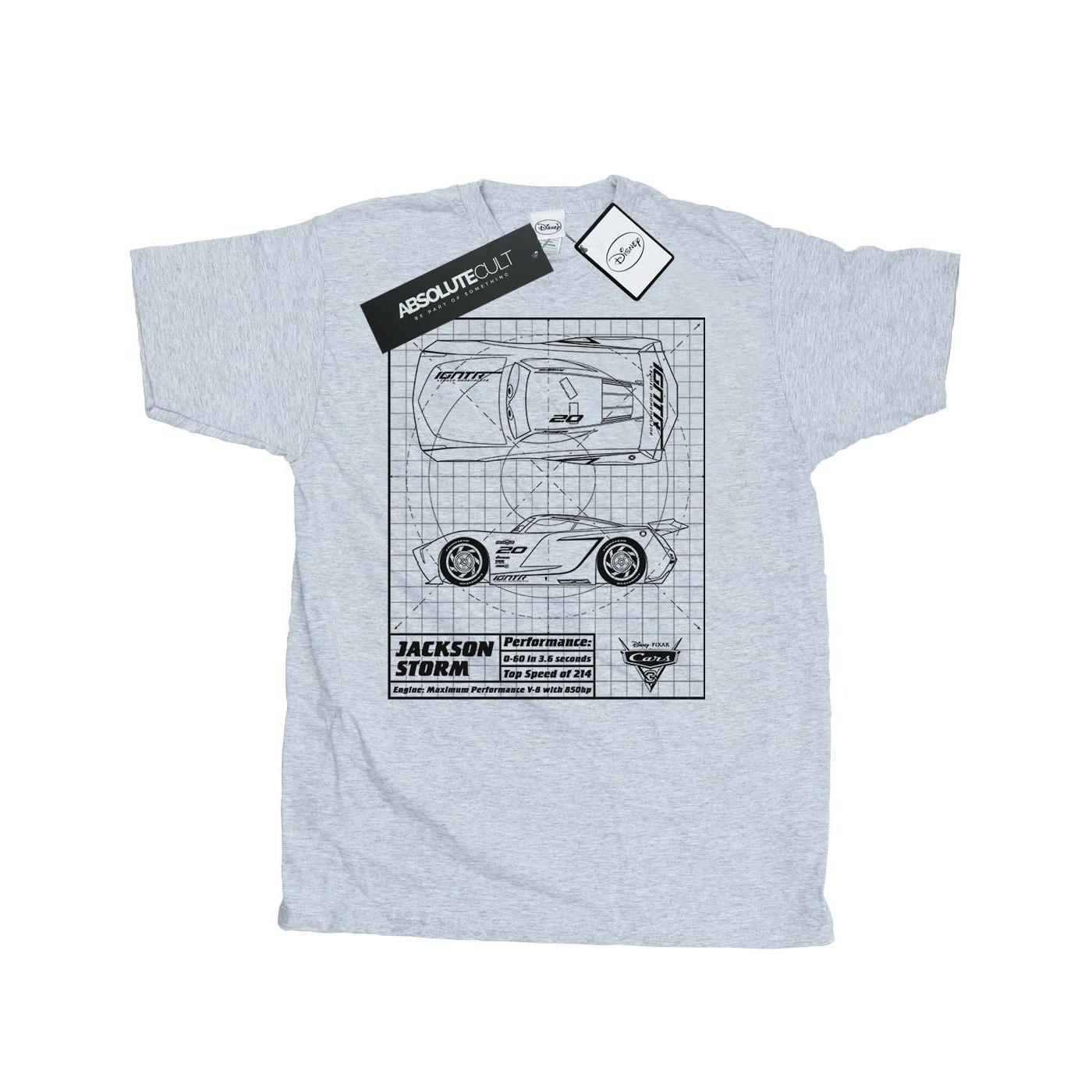 Image of Cars Jackson Storm Blueprint Tshirt Herren Grau XL