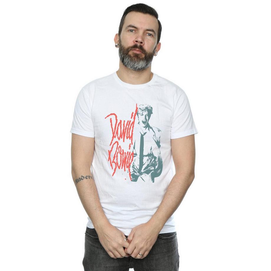 David Bowie T-Shirt Stampata Maniche Corte  
