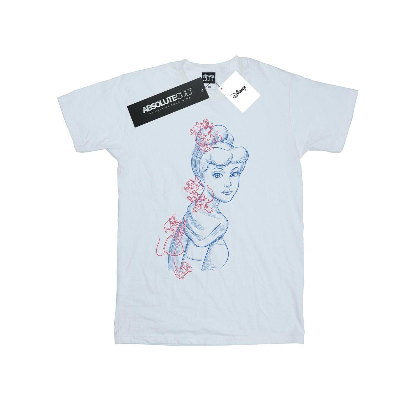 Image of Cinderella Mouse Sketch Tshirt Unisex Weiss 152-158