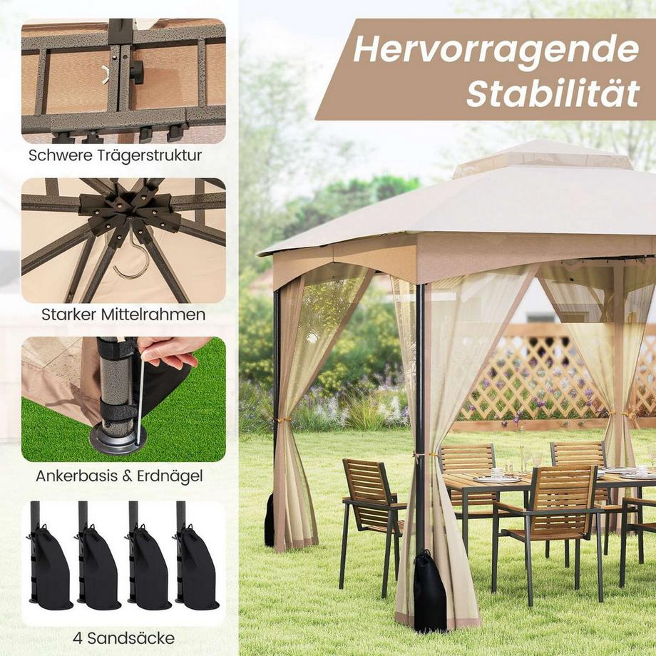 Northix Außenpavillon mit Moskitonetz  