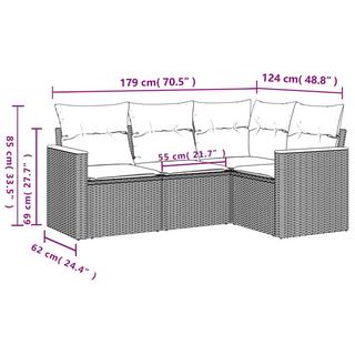 VidaXL Garten sofagarnitur poly-rattan  