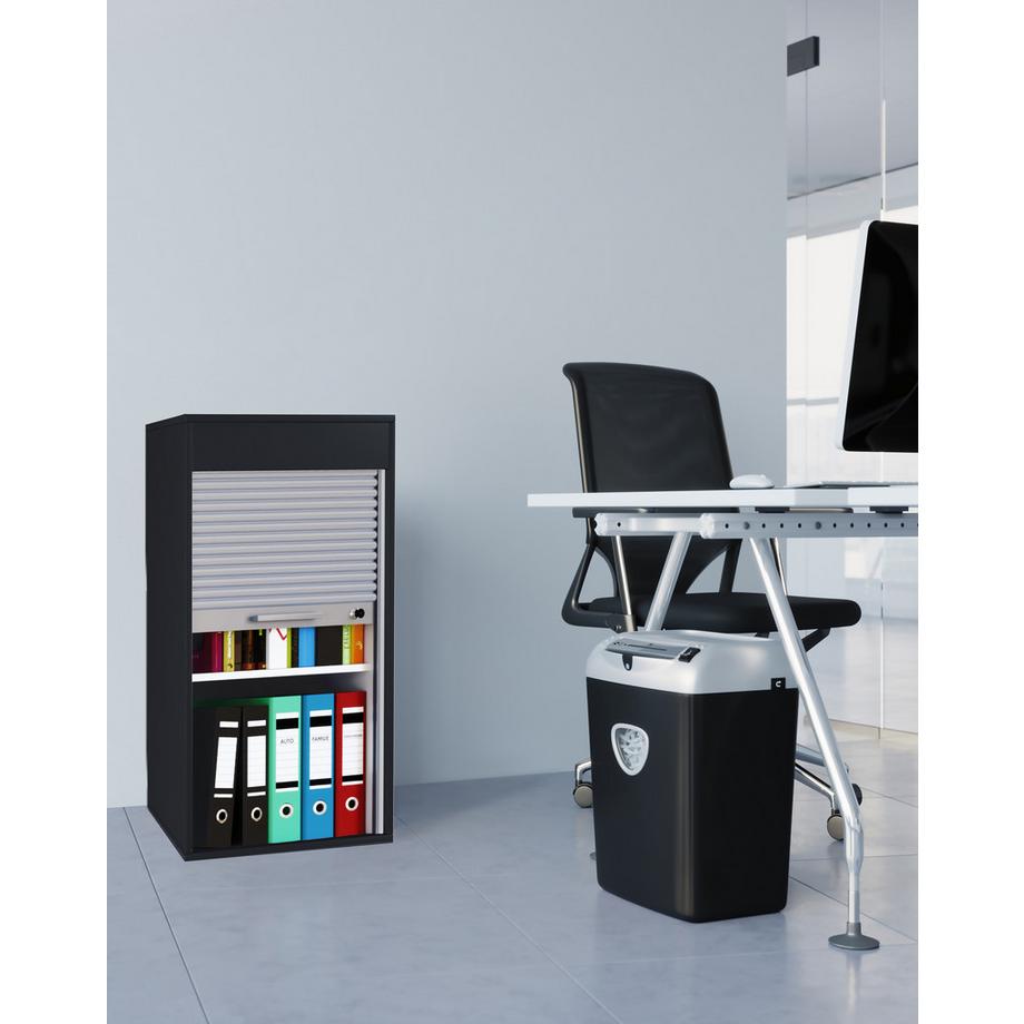 VCM Büroschrank | Aktenschrank mit Rollladen| Maße ca. H. 93 x B. 50 x T. 40 cm – Aktos L  