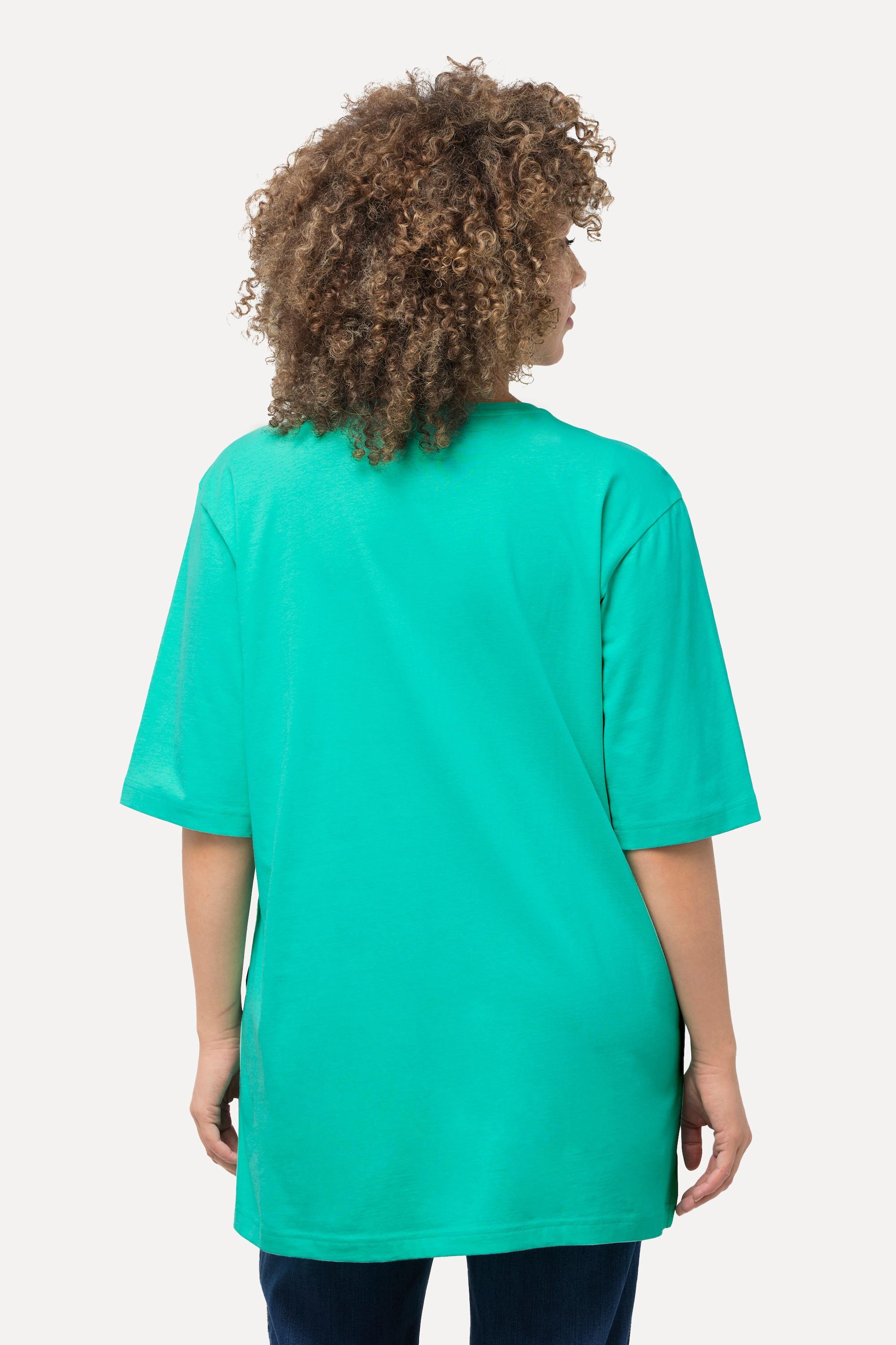 Ulla Popken  T-shirt dalle linee morbide con scollo a V e mezze maniche 