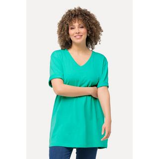 Ulla Popken  T-shirt dalle linee morbide con scollo a V e mezze maniche 