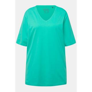 Ulla Popken  T-shirt dalle linee morbide con scollo a V e mezze maniche 