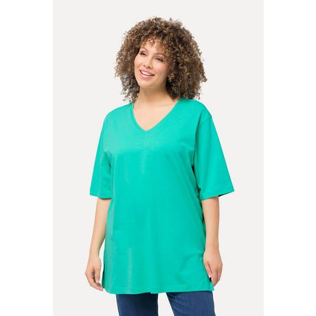 Ulla Popken  T-shirt dalle linee morbide con scollo a V e mezze maniche 