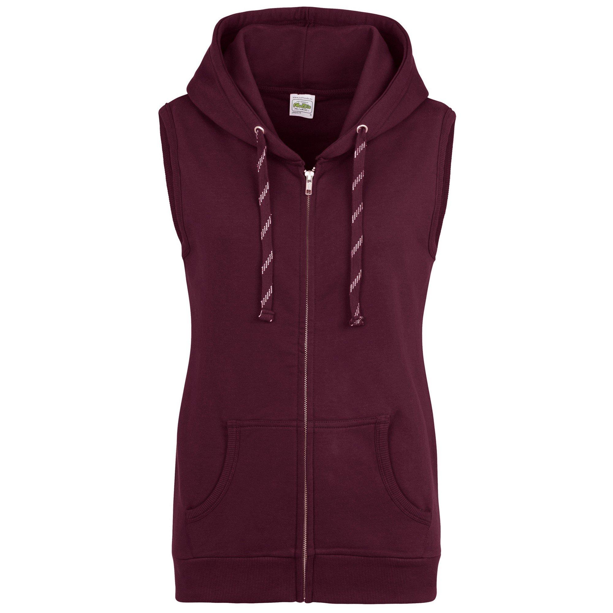 Image of Just Hoods Girlie Kapuzenweste Damen Weinrot XXS