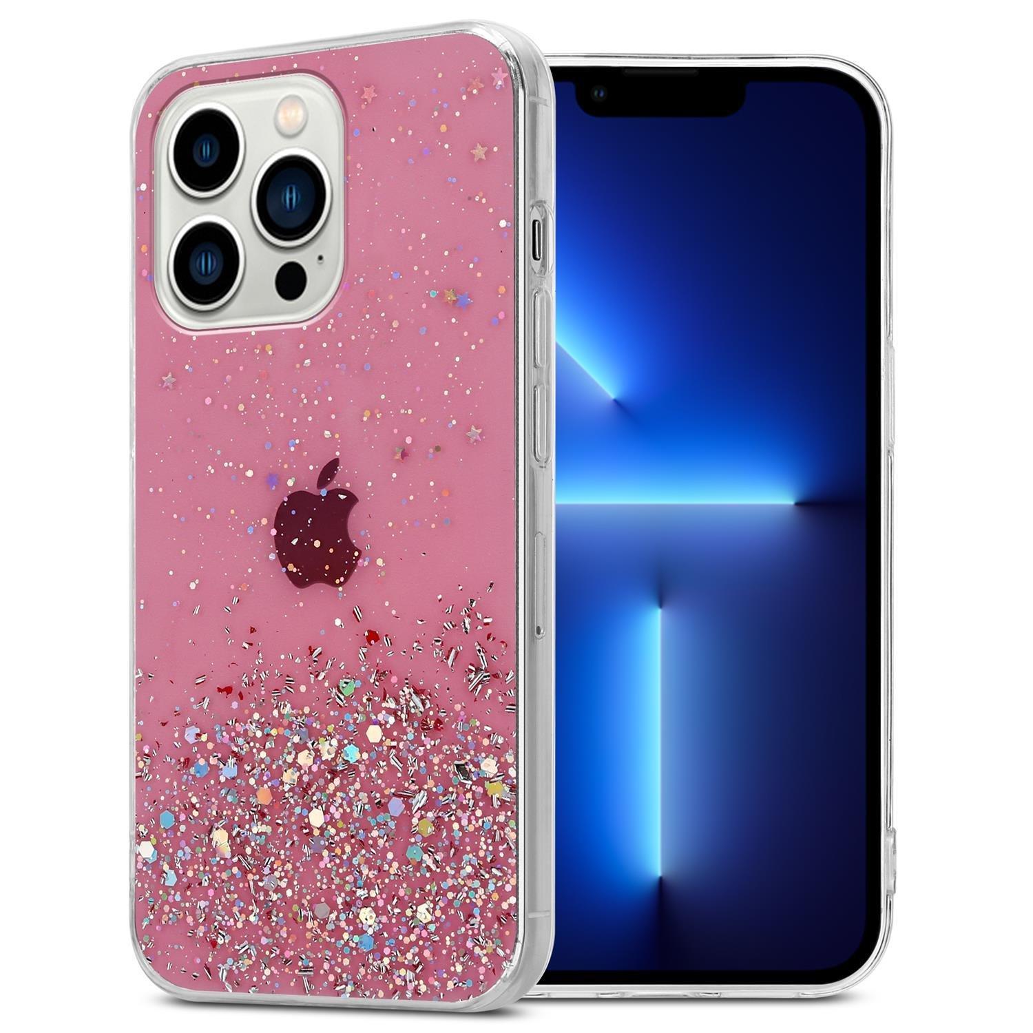 Cadorabo  Hülle für Apple iPhone 13 PRO TPU Silikon mit funkelnden Glitter 