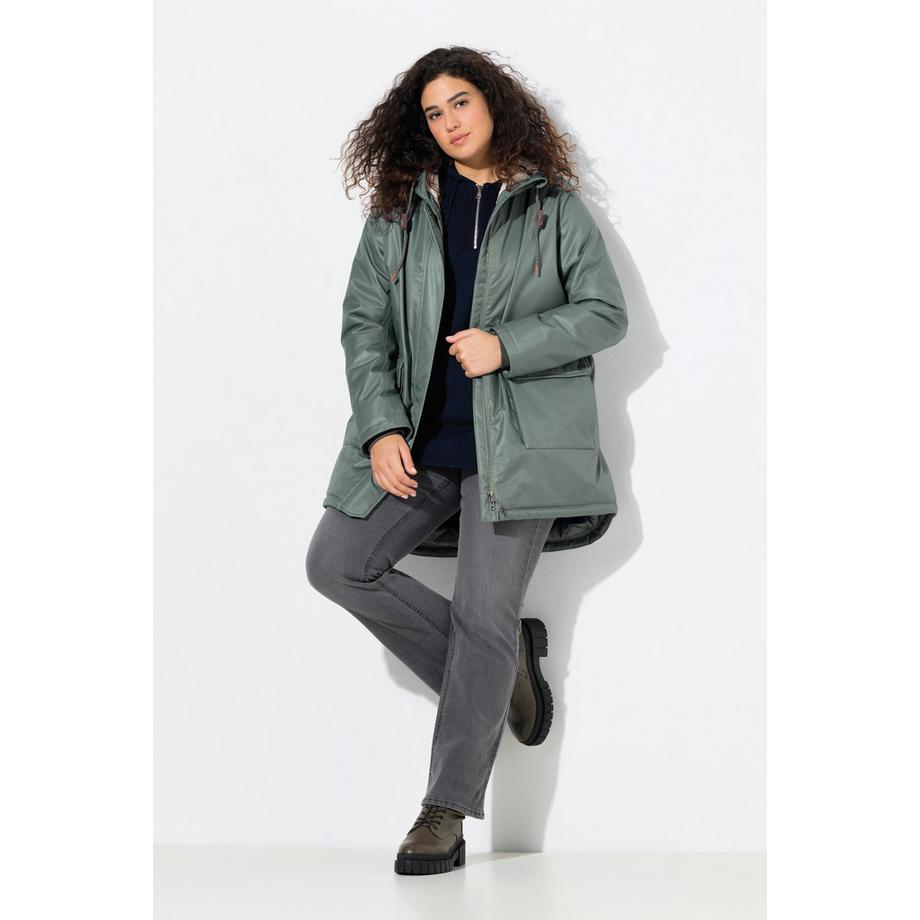 Ulla Popken HYPRAR Wasserdichte Steppjacke Funktionsjacke Teddyfleece  