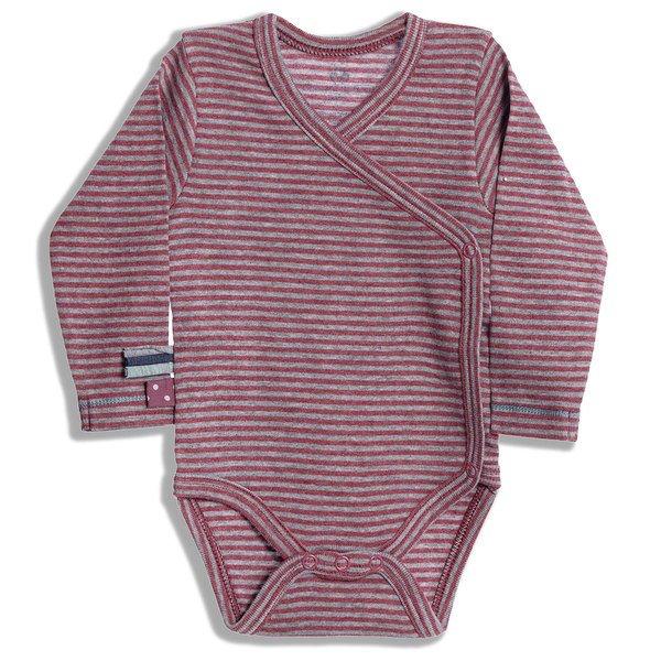 Image of Wickel-langarmbody Unisex Bordeaux 6-12 mesi