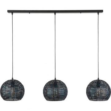 Lampe suspendue 3x 26x26 armure demi-ronde brun noir