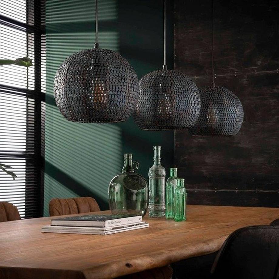 mutoni Lampada a sospensione 3x 26x26 armatura semicircolare marrone-nero  
