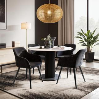 Tectake Chaise MARILYN Effet Velours Style Scandinave  