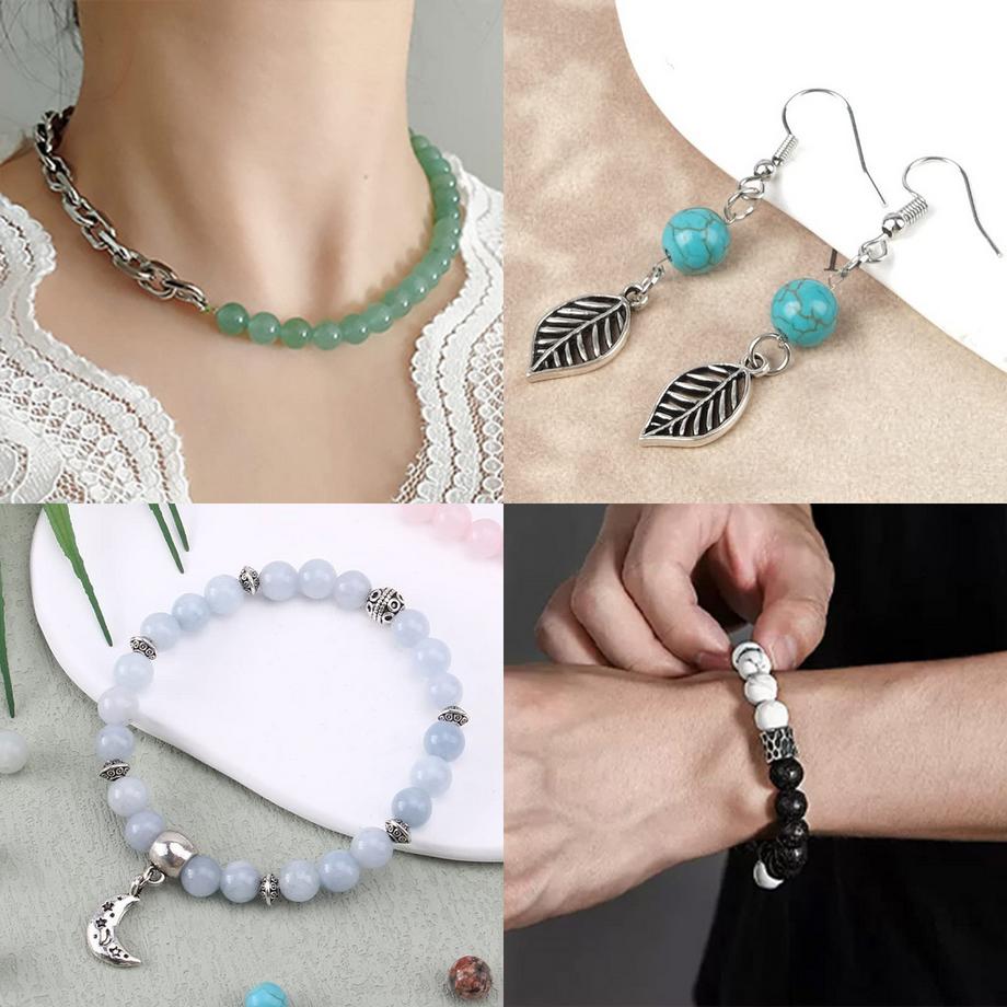 Activity-board  Machen Sie Ihr eigenes Schmuckset, runde natürliche Edelsteinperlen 