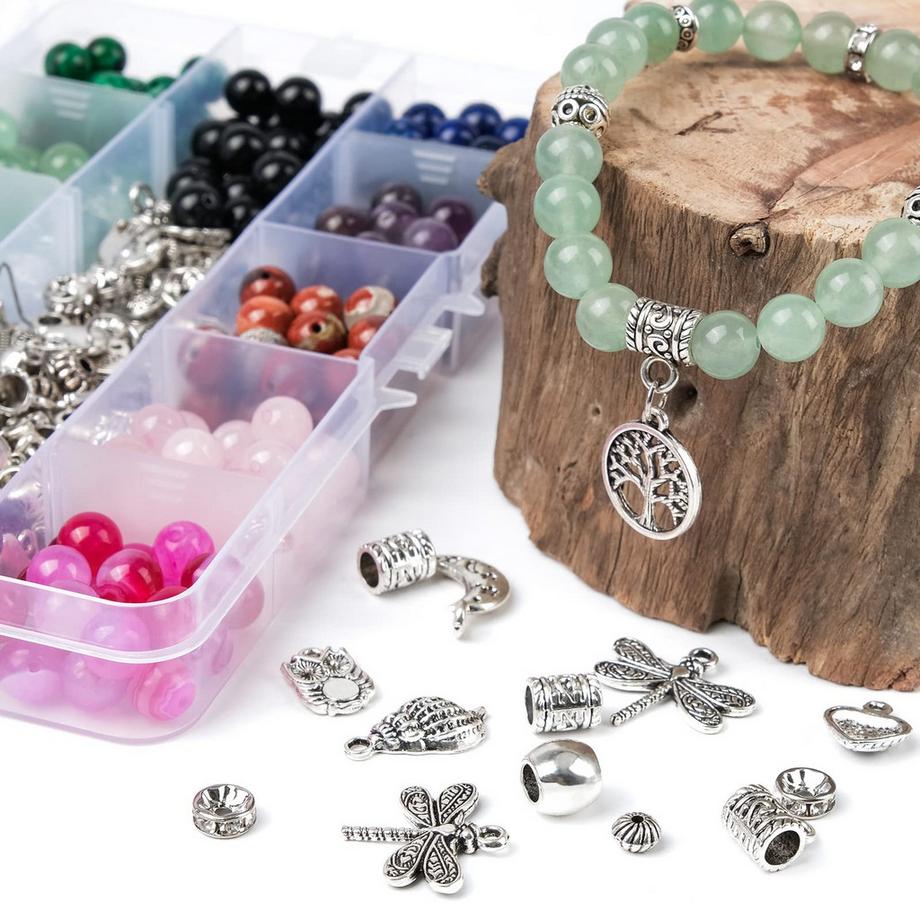 Activity-board  Machen Sie Ihr eigenes Schmuckset, runde natürliche Edelsteinperlen 