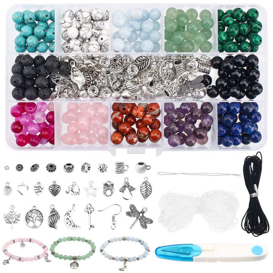 Activity-board  Machen Sie Ihr eigenes Schmuckset, runde natürliche Edelsteinperlen 