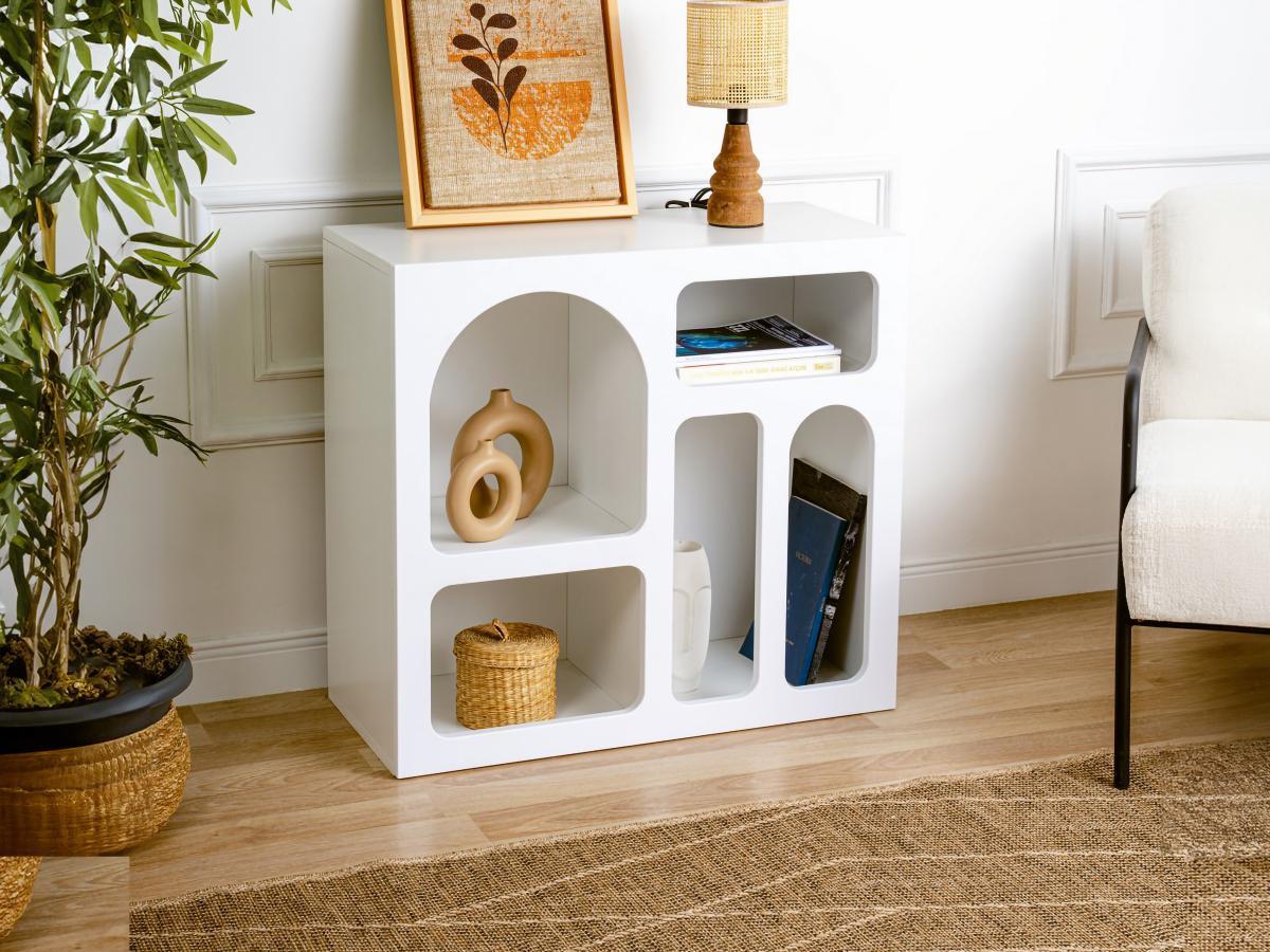 Vente-unique  Console avec 5 niches - Blanc - LUELA 