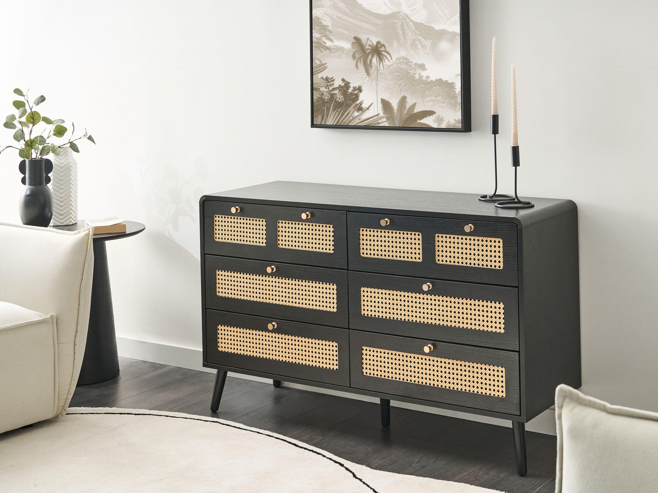 Beliani Cassettiera 6 cassetti en Fibra a media densità (MDF) Boho MOURA  