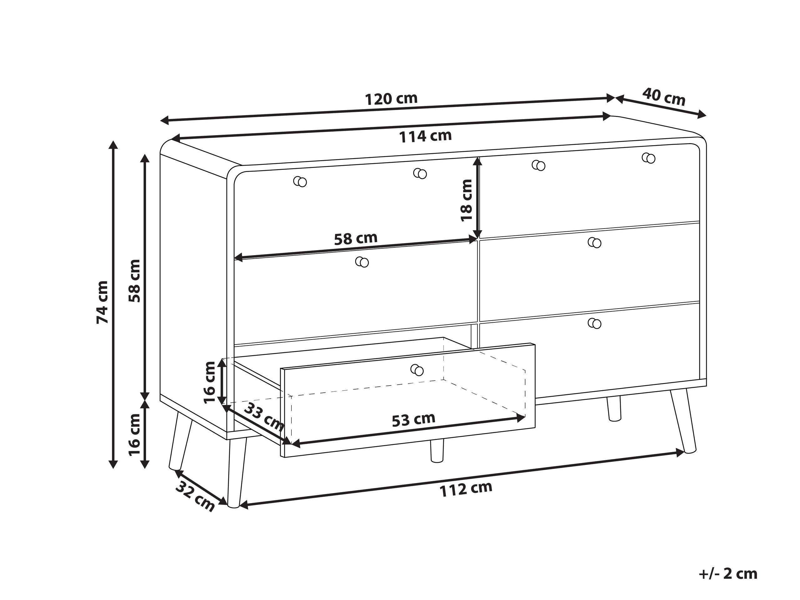 Beliani Cassettiera 6 cassetti en Fibra a media densità (MDF) Boho MOURA  