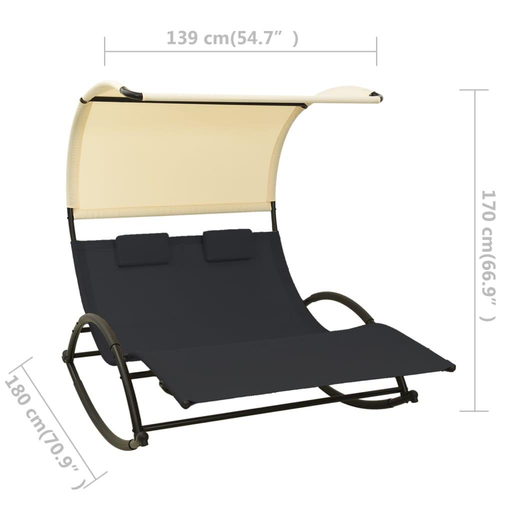 VidaXL Chaise longue acier  