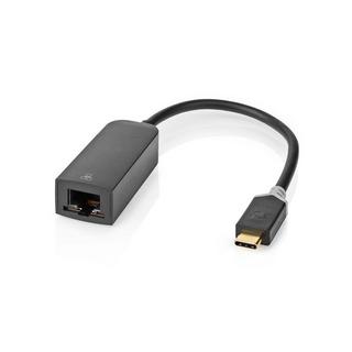 Nedis  Scheda di rete USB | USB 3.2 Gen 1 | 1000 Mbps | USB-C™ Maschio | RJ45 Femmina | 0,20 m | Rotonda | Placcata oro | Rame colorato | Antracite | Scatola 