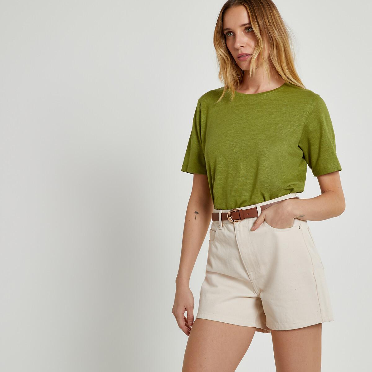 Image of Jeansshorts Mit Hohem Bund Damen Beige 46