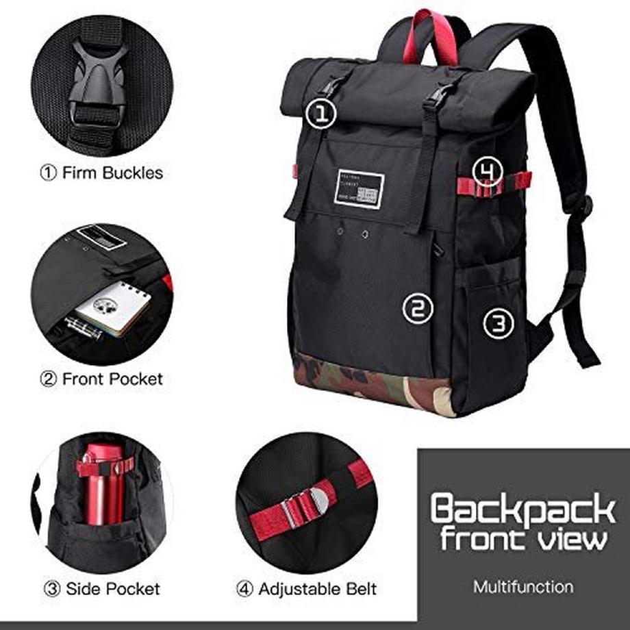Only-bags.store Rolltop Laptop Rucksack Wasserdichter Reise Wander Tagesrucksack  