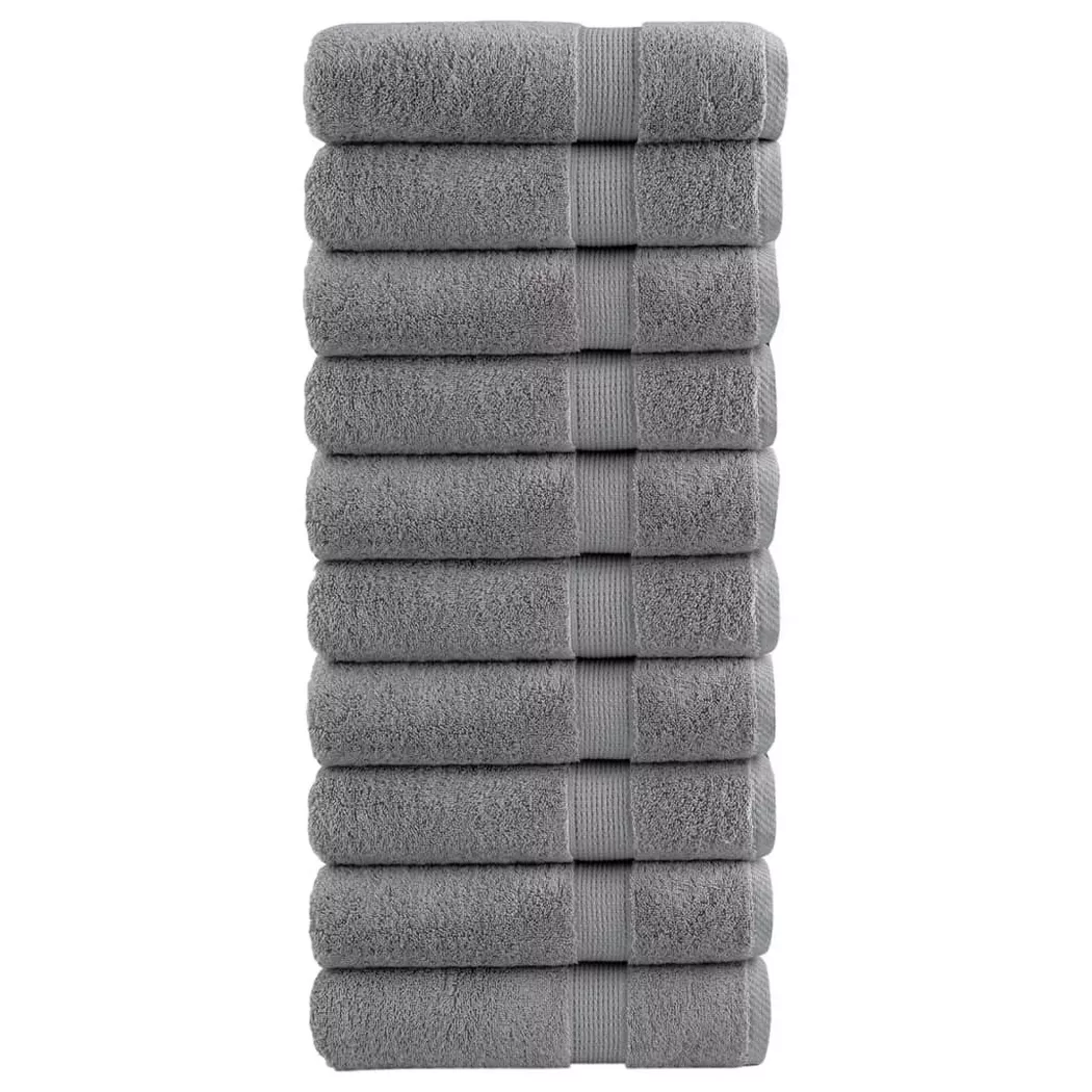 VidaXL - Serviette de bain coton, 100x150 cm, Gris