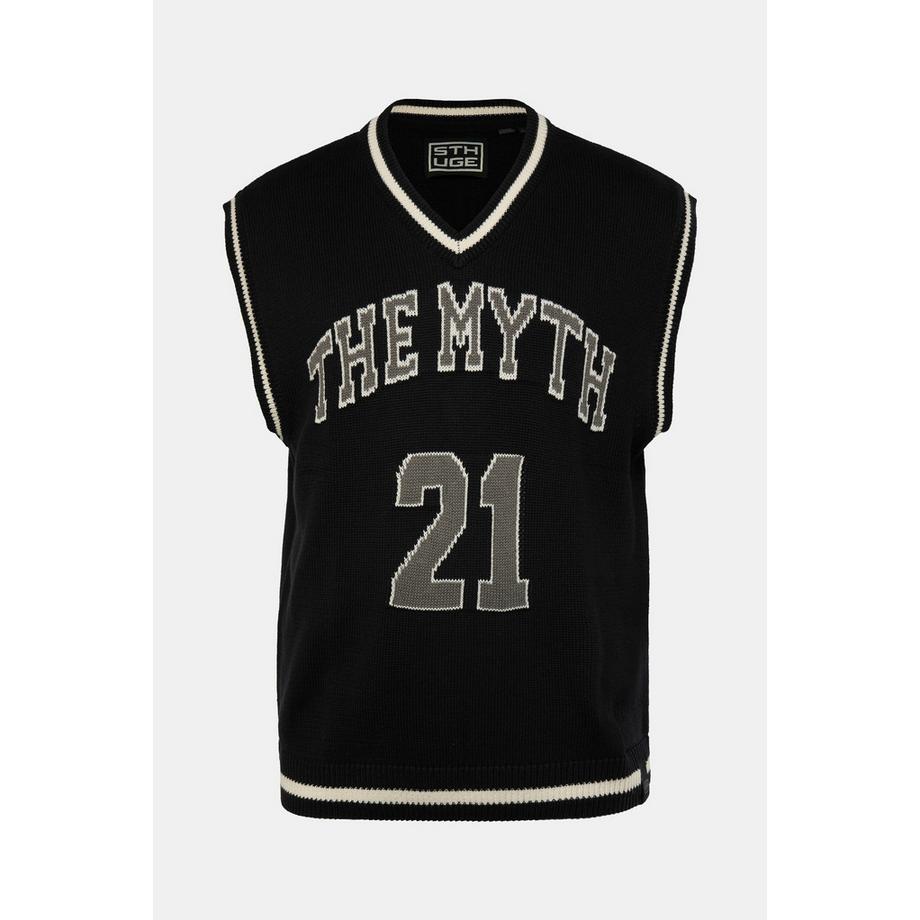 Sthuge Gilet Smanicato Scollo a V in Maglia  