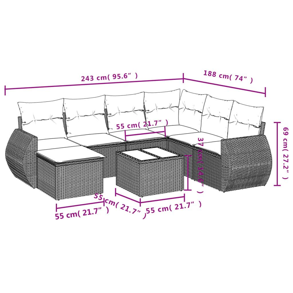 VidaXL Ensemble de canapés de jardin rotin synthétique  