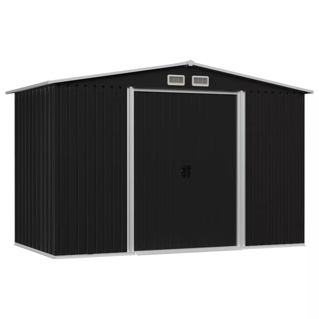 VidaXL - Gartenlaube stahl, One Size, Grau