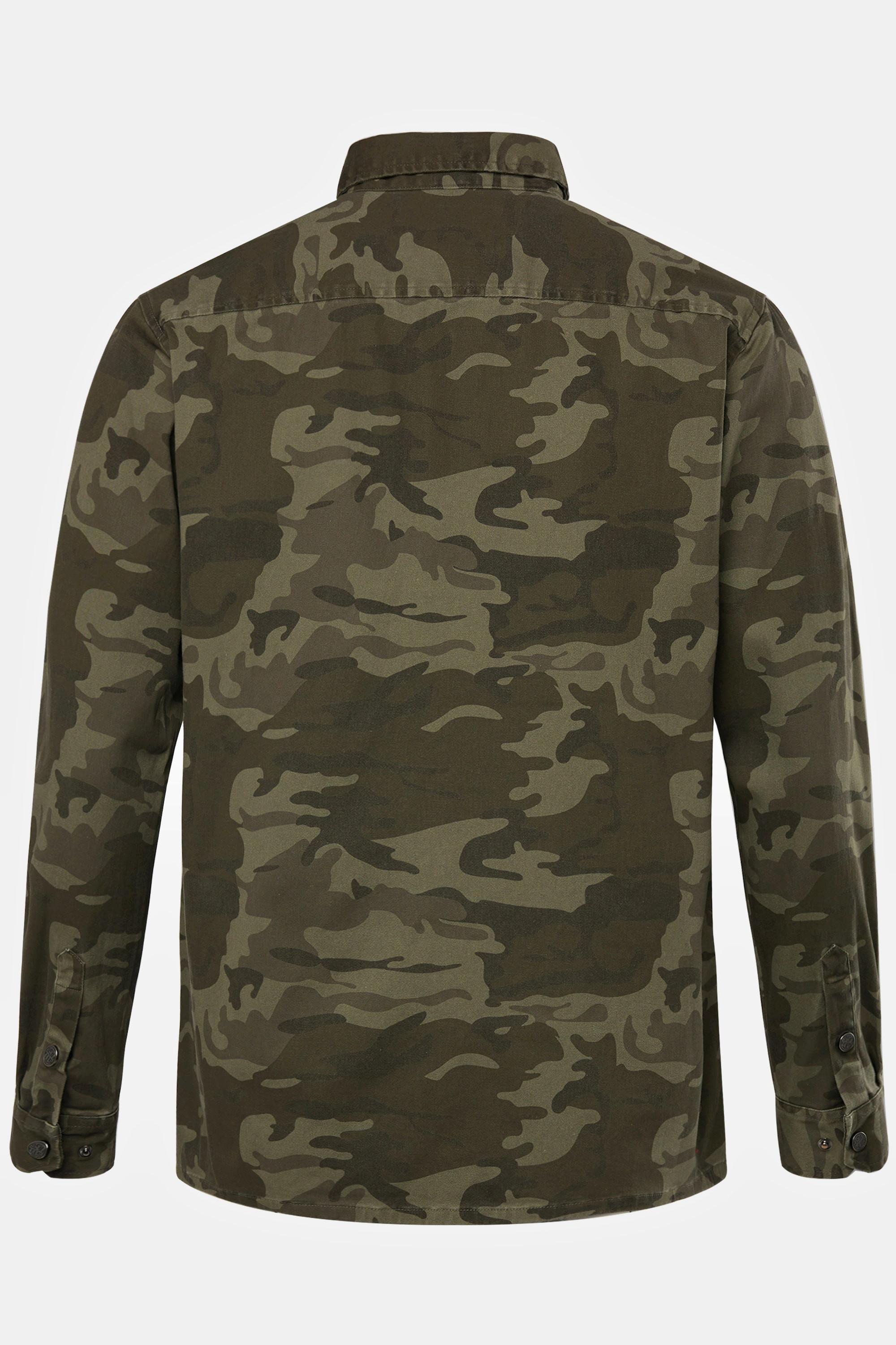 Sthuge  Veste chemisier avec technologie FLEXLASTIC®, motif camouflage et col kent. Jusqu'au 8 XL 