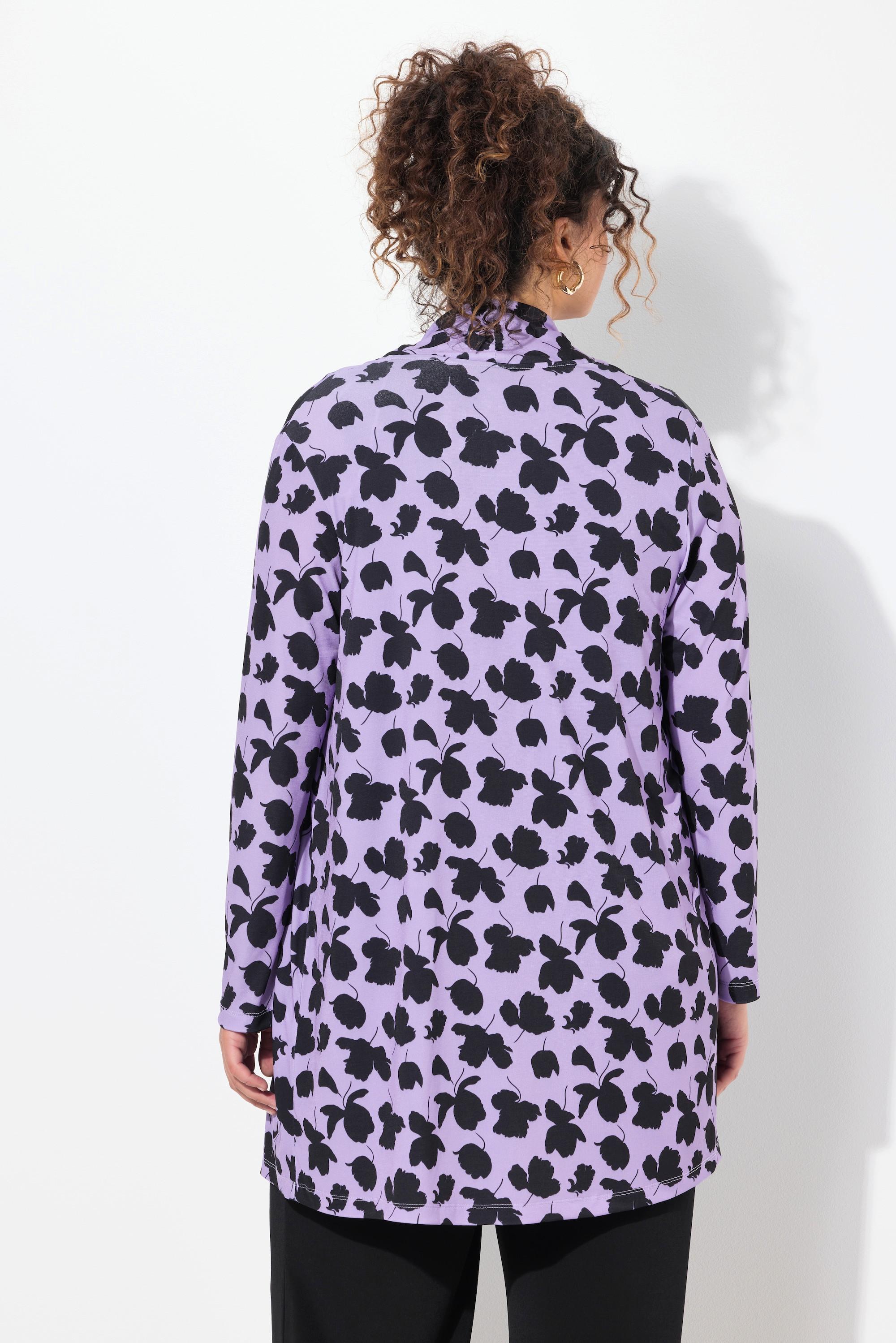 Ulla Popken Jerseyjacke Schalkragen Offen Langarm  