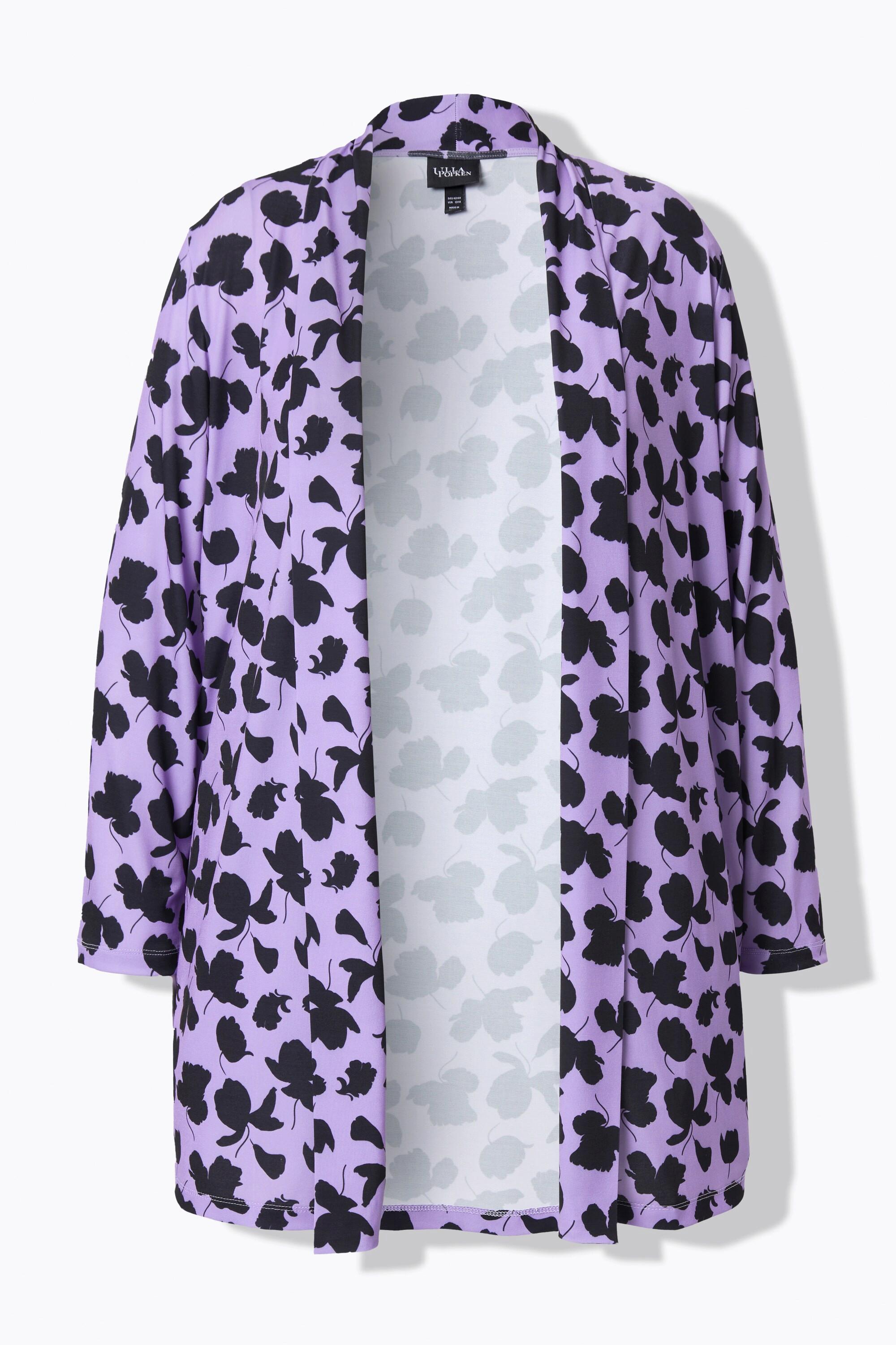 Ulla Popken Jerseyjacke Schalkragen Offen Langarm  