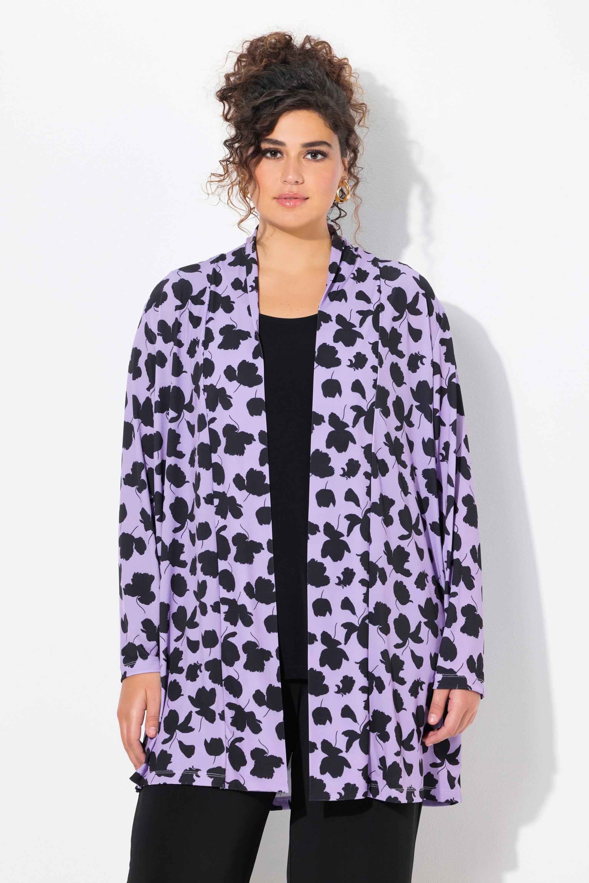 Ulla Popken Jerseyjacke Schalkragen Offen Langarm  