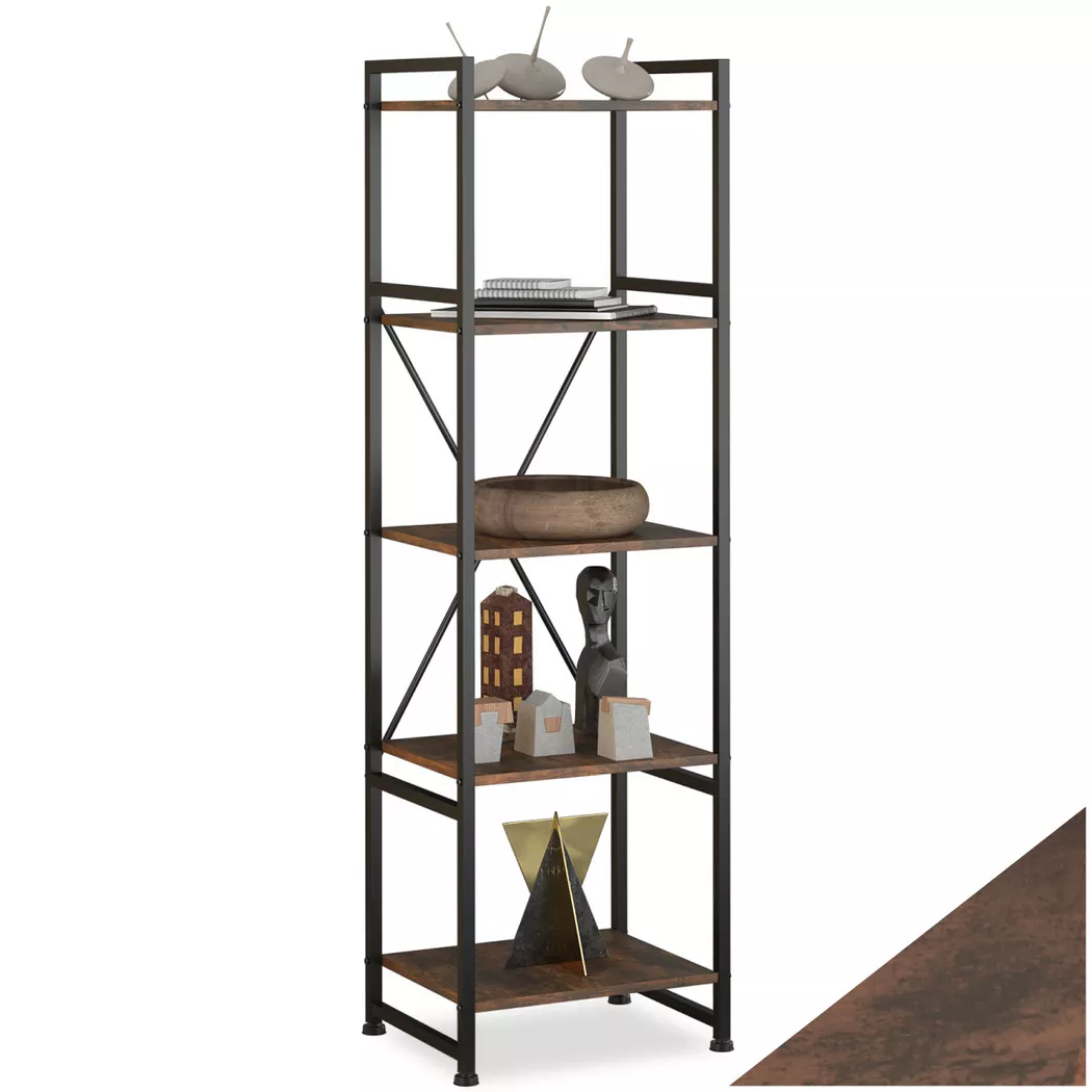 Tectake - Étagère MANCHESTER style industriel, 152 cm, Marron