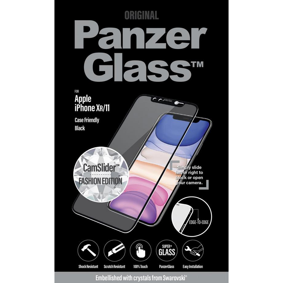 PanzerGlass  ® CamSlider® Displayschutz iPhone 11 - Embellished m. crystals aus Swarovski® | Edge-to-Edge 