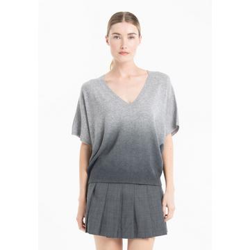 RIA 7 V-Ausschnitt Pullover mit Fledermausärmeln Tie & Dye - 100% Kaschmir