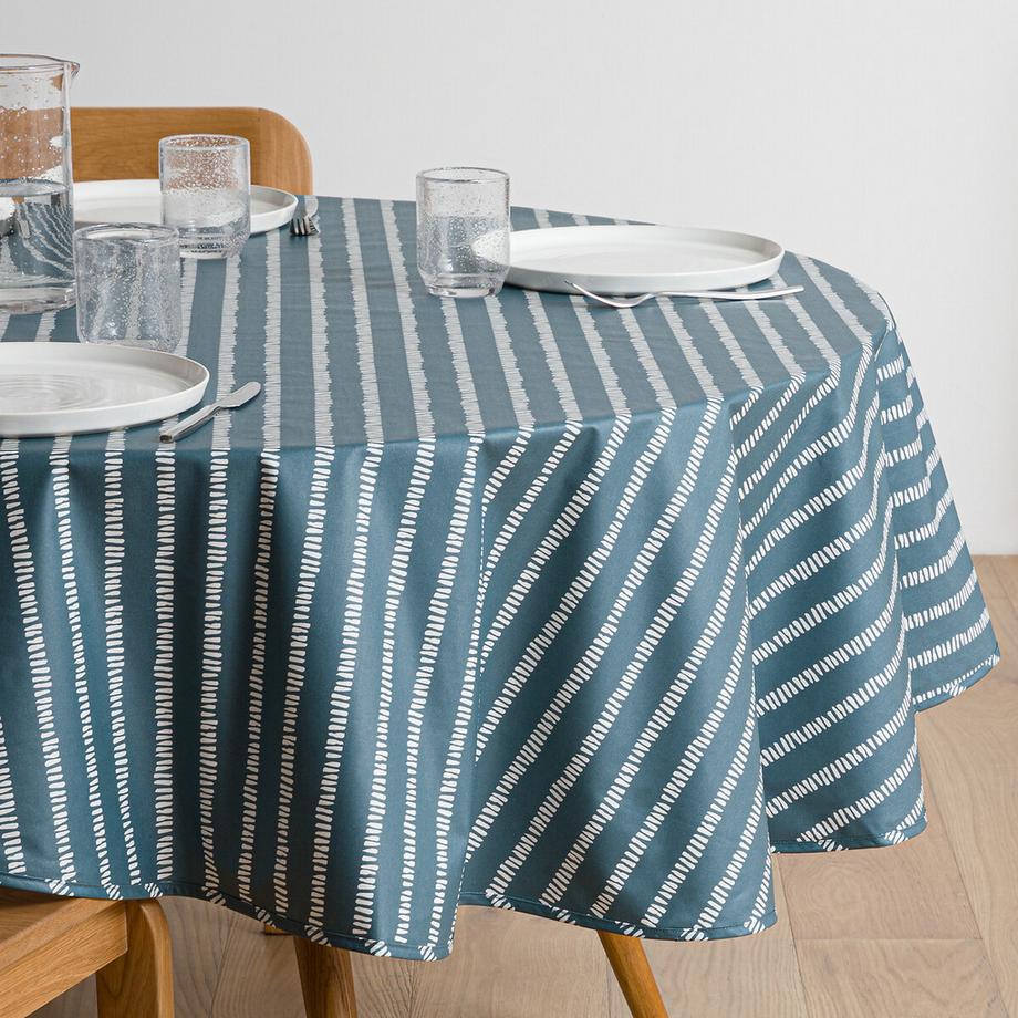 Runde Tischdecke aus beschichteter Baumwolle