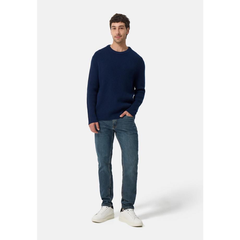CASH-MERE.CH Maglione girocollo in lana e cashmere a maglia grossa  