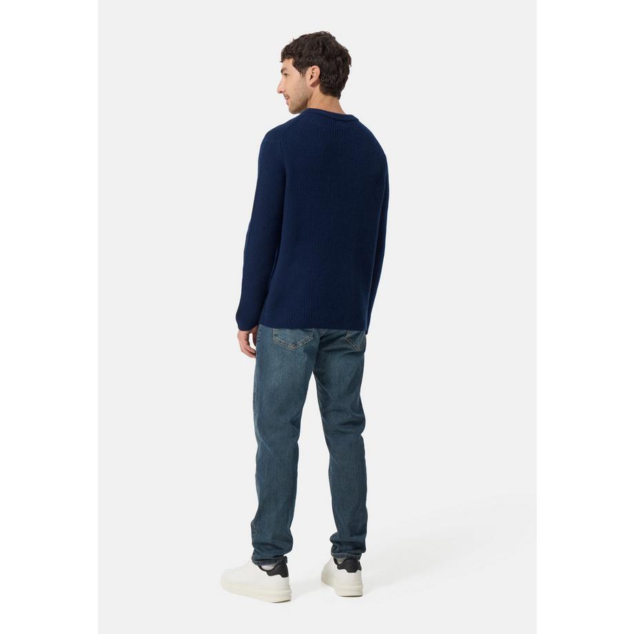 CASH-MERE.CH Maglione girocollo in lana e cashmere a maglia grossa  