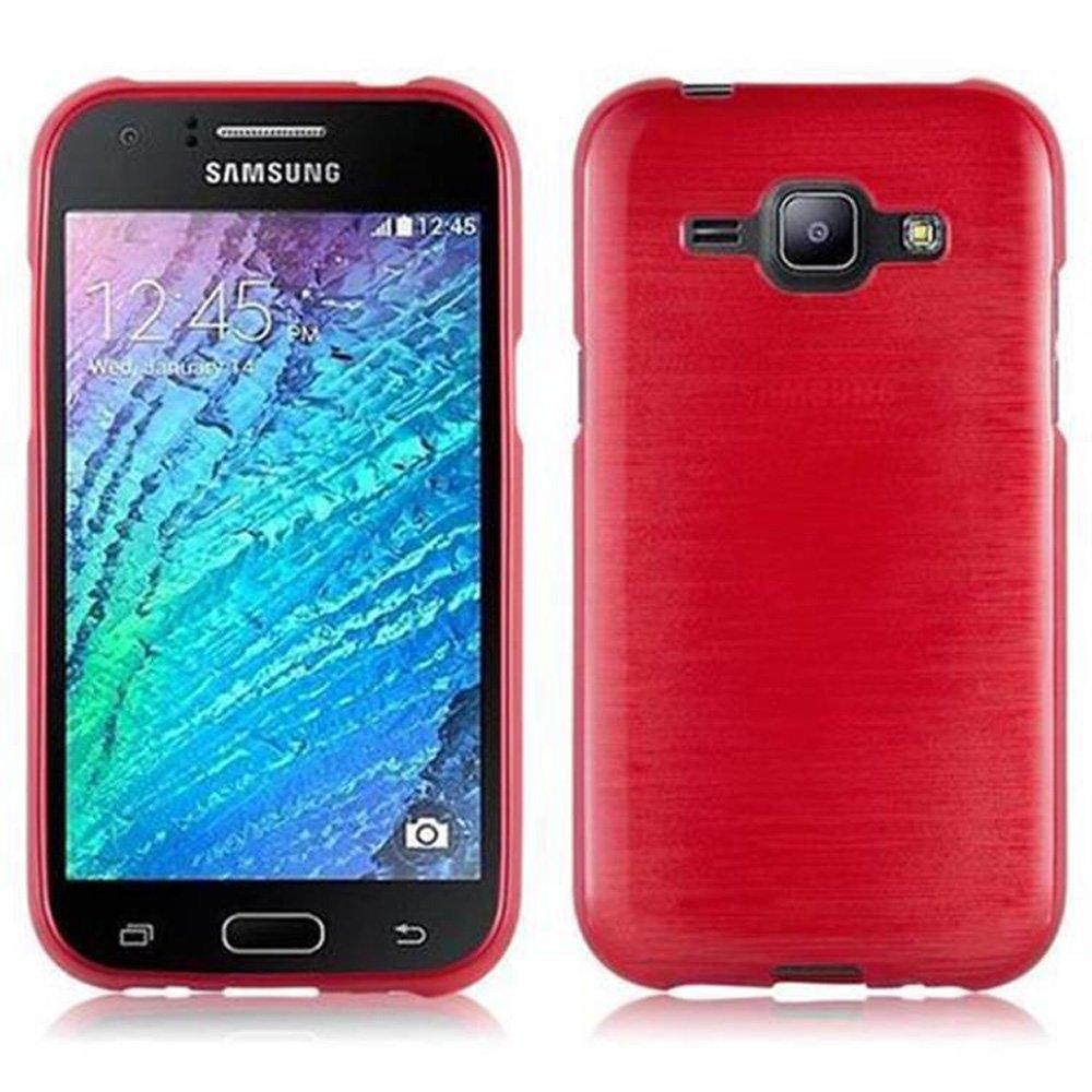 Cadorabo  Housse compatible avec Samsung Galaxy J1 2015 - Coque de protection en silicone TPU flexible au design brossé 