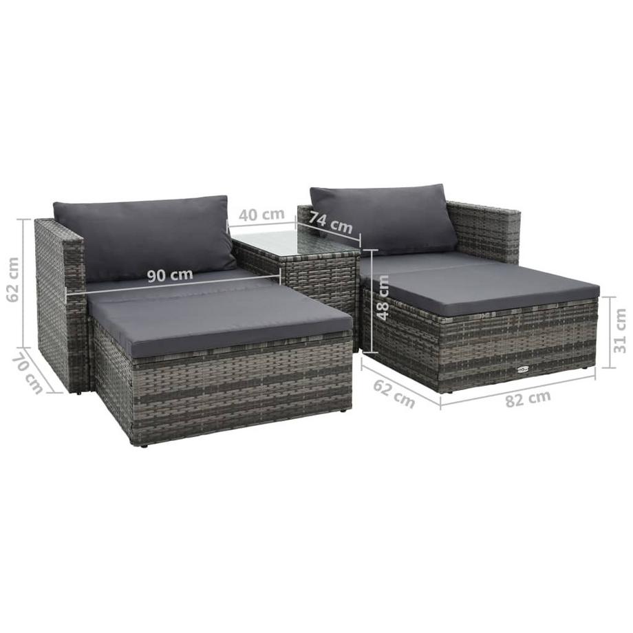 VidaXL Sofa de jardin rotin synthétique  